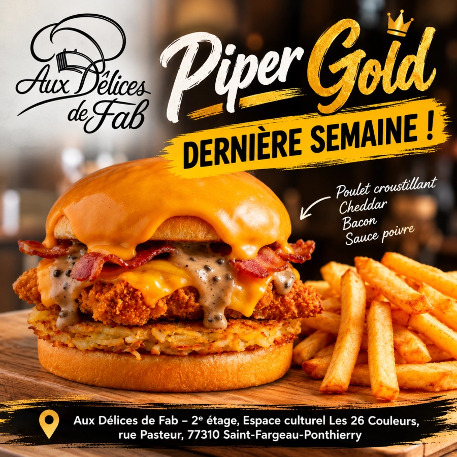 👑🍔 DERNIÈRE SEMAINE POUR LE PIPER GOLD ! Le burger d'octobre tire sa révérence…